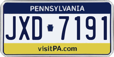 PA license plate JXD7191