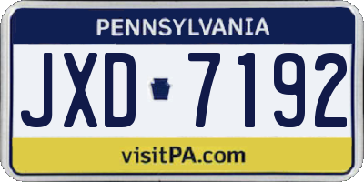 PA license plate JXD7192