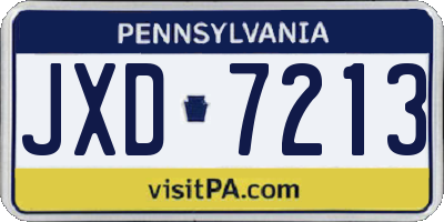 PA license plate JXD7213