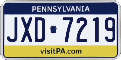 PA license plate JXD7219