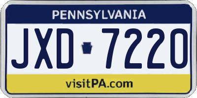PA license plate JXD7220