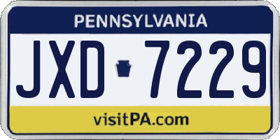 PA license plate JXD7229