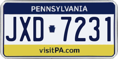 PA license plate JXD7231