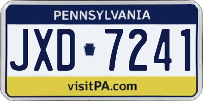PA license plate JXD7241