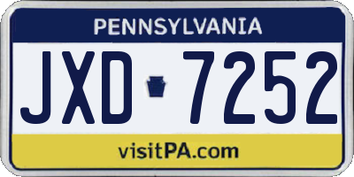 PA license plate JXD7252