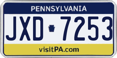 PA license plate JXD7253