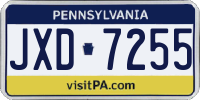 PA license plate JXD7255
