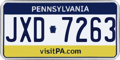 PA license plate JXD7263