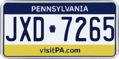 PA license plate JXD7265