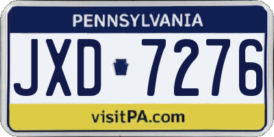 PA license plate JXD7276