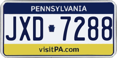 PA license plate JXD7288