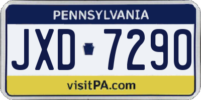 PA license plate JXD7290