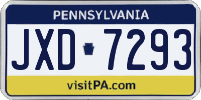 PA license plate JXD7293
