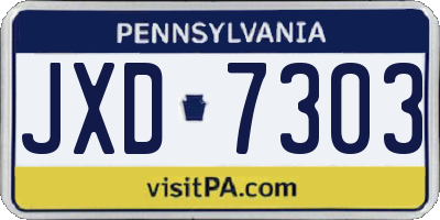 PA license plate JXD7303
