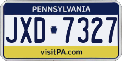 PA license plate JXD7327