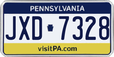 PA license plate JXD7328