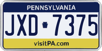 PA license plate JXD7375