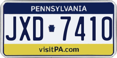 PA license plate JXD7410
