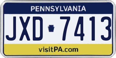 PA license plate JXD7413
