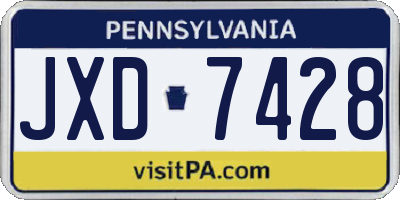 PA license plate JXD7428