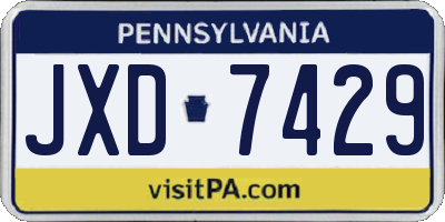 PA license plate JXD7429