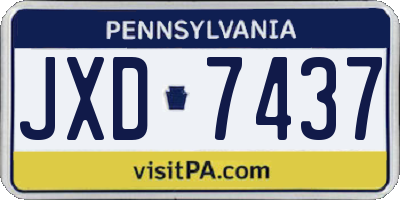 PA license plate JXD7437
