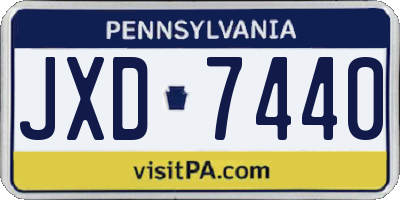 PA license plate JXD7440