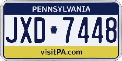 PA license plate JXD7448