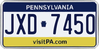 PA license plate JXD7450