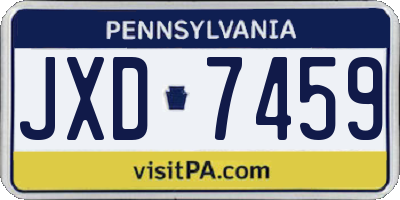 PA license plate JXD7459
