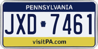 PA license plate JXD7461