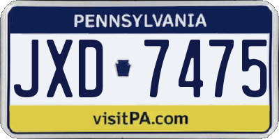 PA license plate JXD7475
