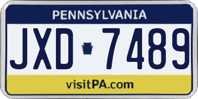 PA license plate JXD7489