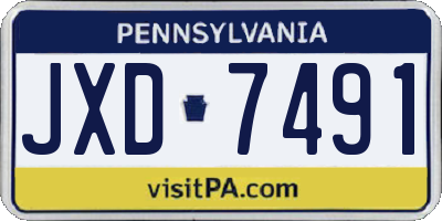 PA license plate JXD7491