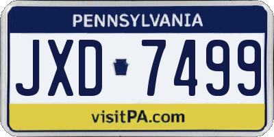 PA license plate JXD7499