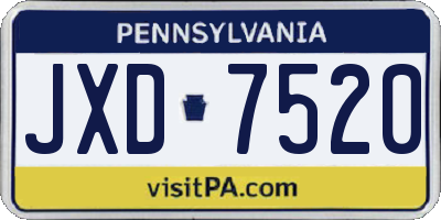 PA license plate JXD7520