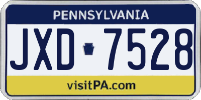 PA license plate JXD7528