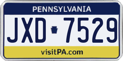 PA license plate JXD7529