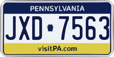 PA license plate JXD7563