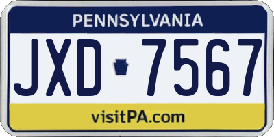PA license plate JXD7567