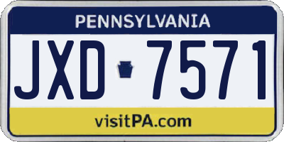 PA license plate JXD7571