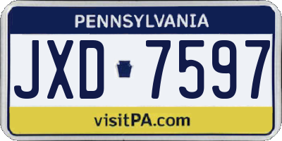PA license plate JXD7597