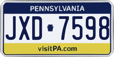 PA license plate JXD7598
