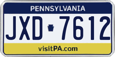 PA license plate JXD7612