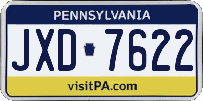PA license plate JXD7622