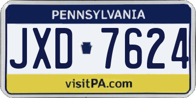 PA license plate JXD7624