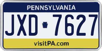 PA license plate JXD7627