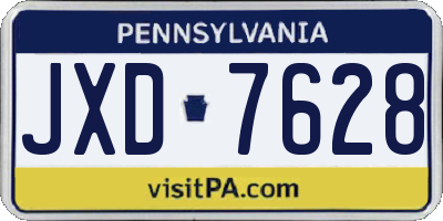 PA license plate JXD7628