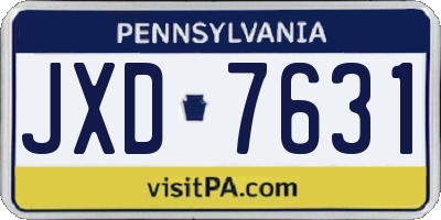 PA license plate JXD7631