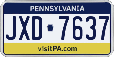 PA license plate JXD7637